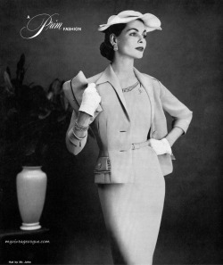 theniftyfifties:  Georgia Hamilton for A Prim Fashion, 1955.