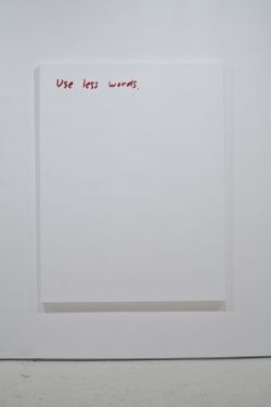 visual-poetry:  “notes to self: use less words (red on white)” by micah