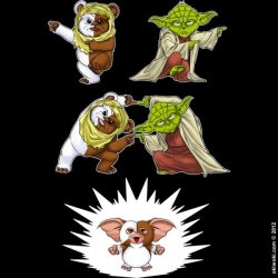 dorkly:  Yoda-Ewok Fusion Dance Feed me after midnight, you must