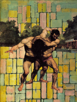 imtackyandihateyou:  Gustave Courbet, The Wrestlers                  