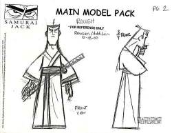 penciltests:  Model Sheet Monday  “Samurai Jack” 2001-2004