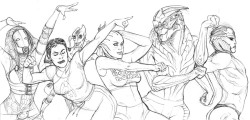 queensimia:  What began as a doodle of Shepard dancing awkwardly