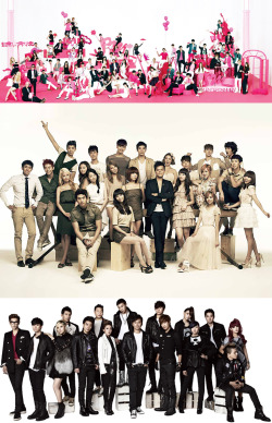 ygfamilyy:  ‘Family photos’ of BIG 3 Entertainment companies