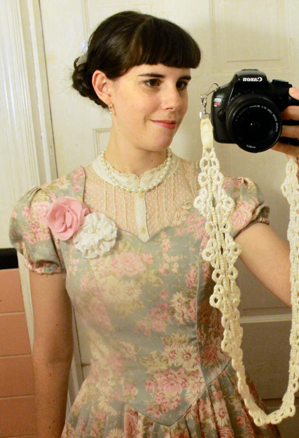 lotvdesigns:  A longer look that I have worn several times.  This is a vintage Laura Ashley dress that I altered.  I made the puffed sleeves shorter and not so 80’s and let out the bust.   Dress: Altered Vintage Laura Ashley (gift)Blouse: Altered