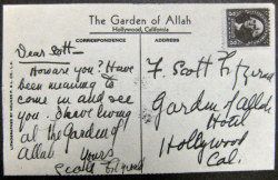 explore-blog:  A lonely F. Scott Fitzgerald sends himself a postcard,
