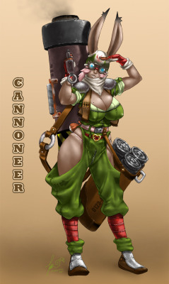 An old fanart of FFtactics advance 2, a viera in a cannoneer