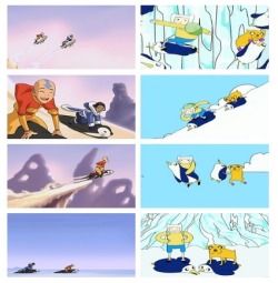 avatarparallels:   Penguin sledding parallel Adventure Time Animated