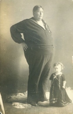 A Fat Man and a Little Woman, c. 1910.