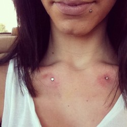 collar bone dermals. LOVE THEM 😍 & yes it hurt like shit.