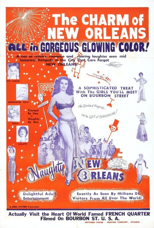 exploitingexploitation: A variety of theatrical posters for the 1954 film: ‘Naughty NEW ORLEANS’; directed by Sidney Baldwin.. The movie featured genuine Bourbon Street strippers Alouette LeBlanc and Stormy in cameo roles..