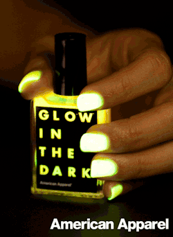 americanapparel:  Introducing the new Glow in the Dark Nail Polish