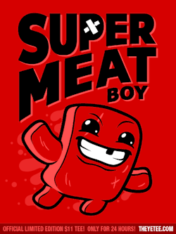 theyetee:  It’s Meatboy Weekend!Retro Meat Boyby Drew Wise! 