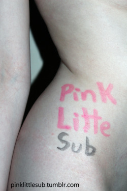 pinklittlesub:  To commemorate this site I decided Pink should help people remember our URL and had her pose.Â  After chasing her around the house to get the sign ready, Iâ€™m very pleased with the results.Â  Mister  &ldquo;Pink Little Sub&rdquo;