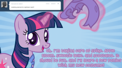 Aww, poor Dashie .-. Awesome costume though, Twi! :3