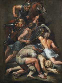 ganymedesrocks: Lazzaro Baldi, Battle Piece (after Giulio Romano),