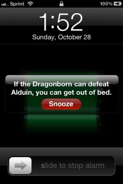 dorkly:  Skyrim Phone Alarm To be fair, the Dragonborn only needs