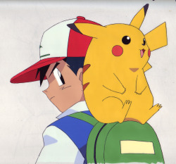 pokescans:Production cel, from the episode where Ash gets Bulbasaur!