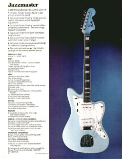 mmguitarbar:  Fender Jazzmaster spec sheet from a late ’60s