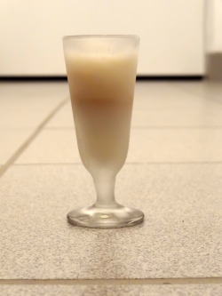 playfulnsubmissive:  A shotglass full of frozen cum, collected