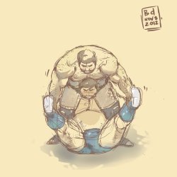 fatfur:  Double Leg Hold By Beardrooler on DeviantArt 