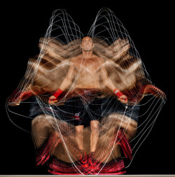 Awesome long-exposure shot of boxer Sergio Martinez in training ~ by Howard Schatz