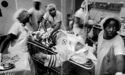 Ku Klux Klan member being operated in one of the hospitals in