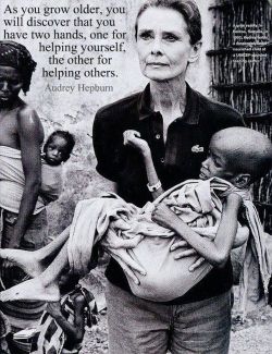 kalories:  Audrey Hepburn spent many years in Africa helping