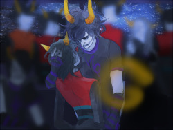 yummytomatoes:  Gamzee peels you off him a little, and he tugs