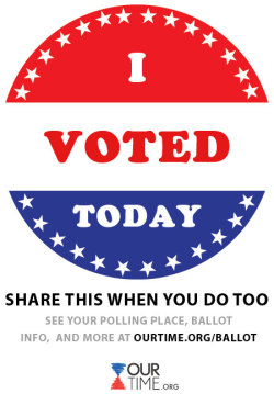 Internet sticker yeah! ourtimeorg:  It’s Election Day! Please