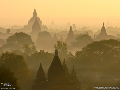 Sunrise over the skyline of Bagan, Myanmar