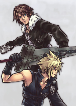 alleycatproductions:  Cloud Strife and Squall Leonhart