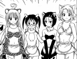 yourpetmeowmeow:  My kind of party :3  The third girl is adorable<3
