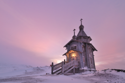 landscapelifescape:  Trinity Church, a small Russian Orthodox church on King George Island near Russian Bellingshausen Station, Antarctica