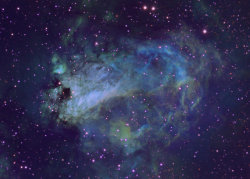 alexob:  The Blue Green SwanNebula M17 in the light of Ionised