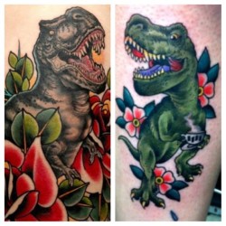 psych0billy-g33kout:  Really wanting a traditional dino tattoo.