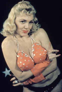  Jennie Lee     aka. “Miss 44 and Plenty More”.. From a color slide series, likely taken in the late-1950&rsquo;s.. 
