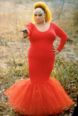 Divine in Pink Flamingos by John Waters, 1972.