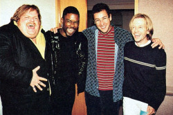 bibberly:  Chris Farley, Chris Rock, Adam Sandler and David Spade,