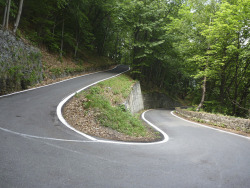 lestradedellabici:  Nice hairpin by will_cyclist on Flickr. 