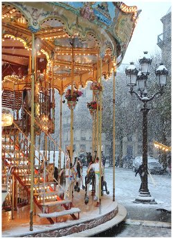 bluepueblo:  Snow Carousel, Paris, France photo via withnail