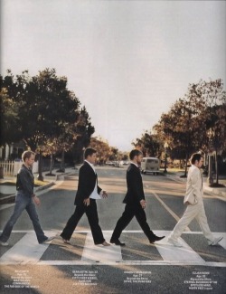 The Hobbits recreate the famous Abbey Road photograph by The