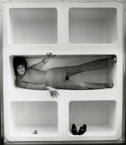 andrewharlow:  Katarina Sarnitz (Noever) in a shelf at the fashion