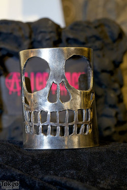 tokyo-fashion:  Massive all-silver skull cutout cuff bracelet