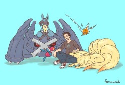 jas720:  juststark:  The Avengers and their Pokemons by FerioWind@Deviantart