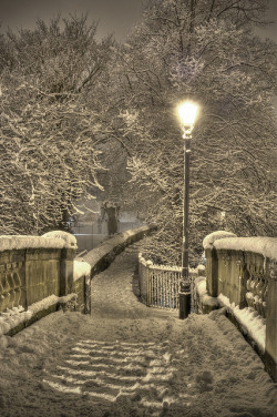 bluepueblo:  Snowy Night, Chester, England photo via dothz 