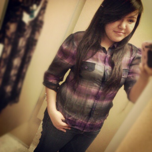 kimberlybetch:  At Ross c; #shirt #cute #purple #dressingroom