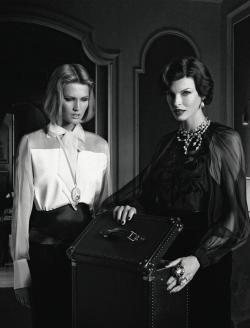 sippingonpussyjuice:  Linda Evangelista and Toni Garrn by Karl