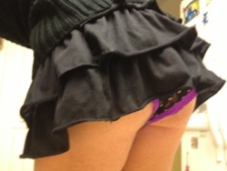 michellesplace:  Nobody told me today that my skirt was too short…I’m