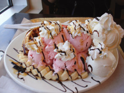 milkykiss:  went to eat ice cream waffles @ 빵굼터(korean