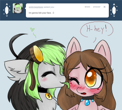 ask-pony-piper:  W-who gave you permission to lick me?! >///<